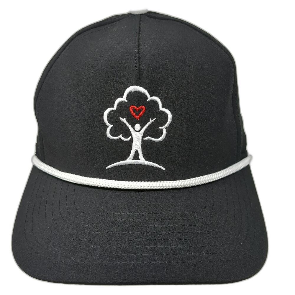 Pins & Aces 5 Panel Black One Size Hat Freedom Youth Rope Snapback Tree Heart